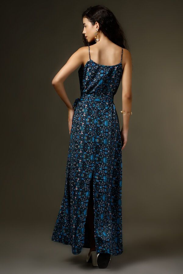 Midnight Blue Floral Maxi Dress - Image 2